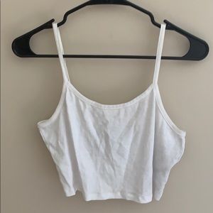 H&M White Crop Top Tank Top Camisole (Size M)